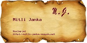 Mitli Janka névjegykártya